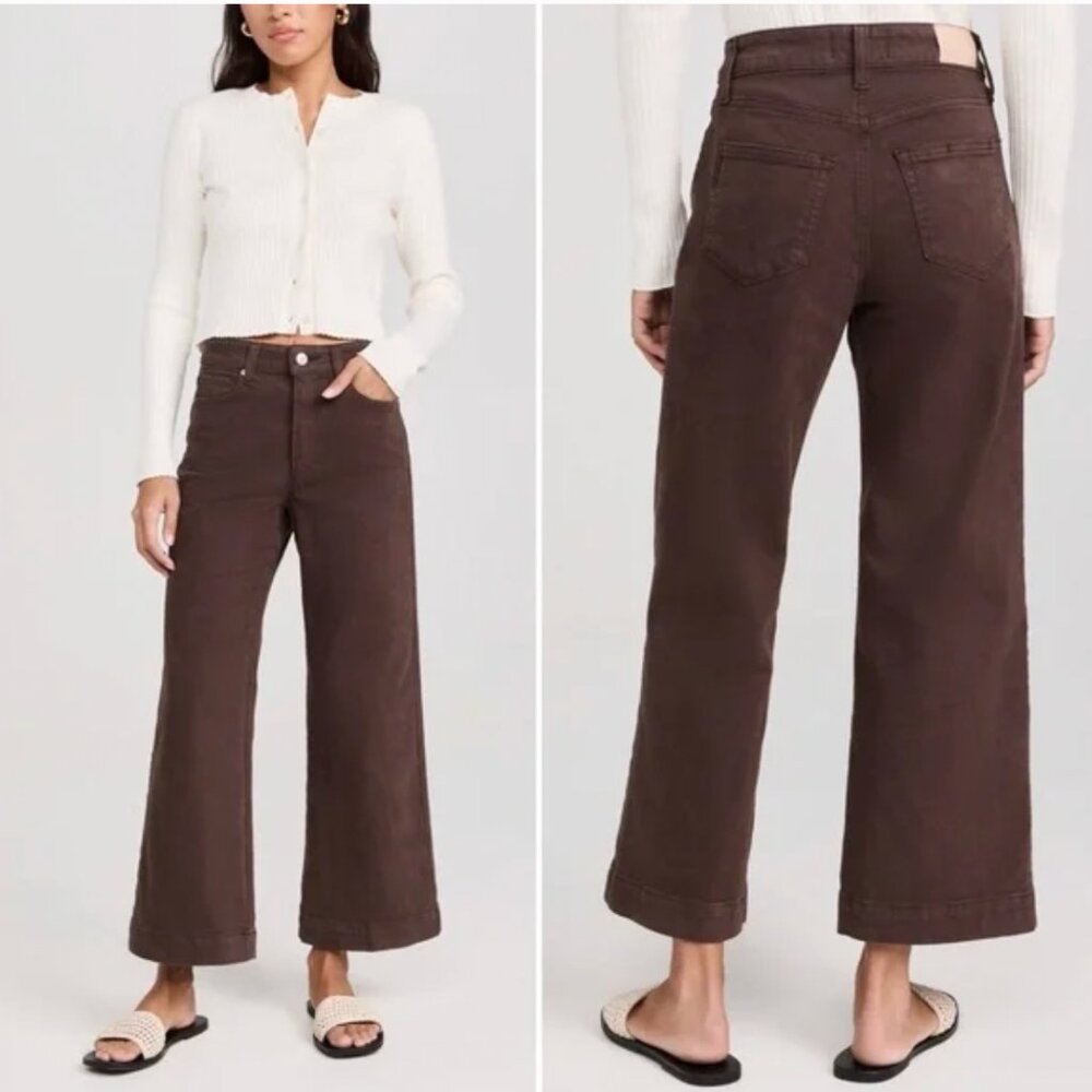 PAIGE Chocolate Wide Leg Jeans